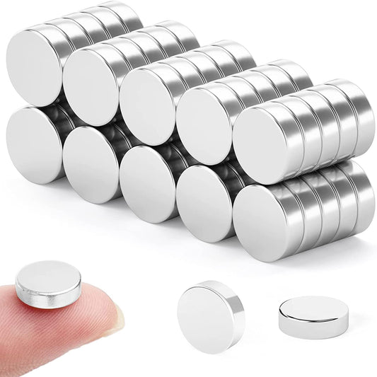 50 Pieces Magnets for Whiteboard, Small Magnets, Mini Magnets, Tiny Magnets, Fridge Magnets, Magnets for Fridge, Premium Brushed Nickel Refrigerator Magnets, Magnets for Crafts