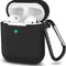 Silicone Case Compatible with Apple Airpods 1&2 Wireless and Wired Charging Case(Front LED Visible),Black